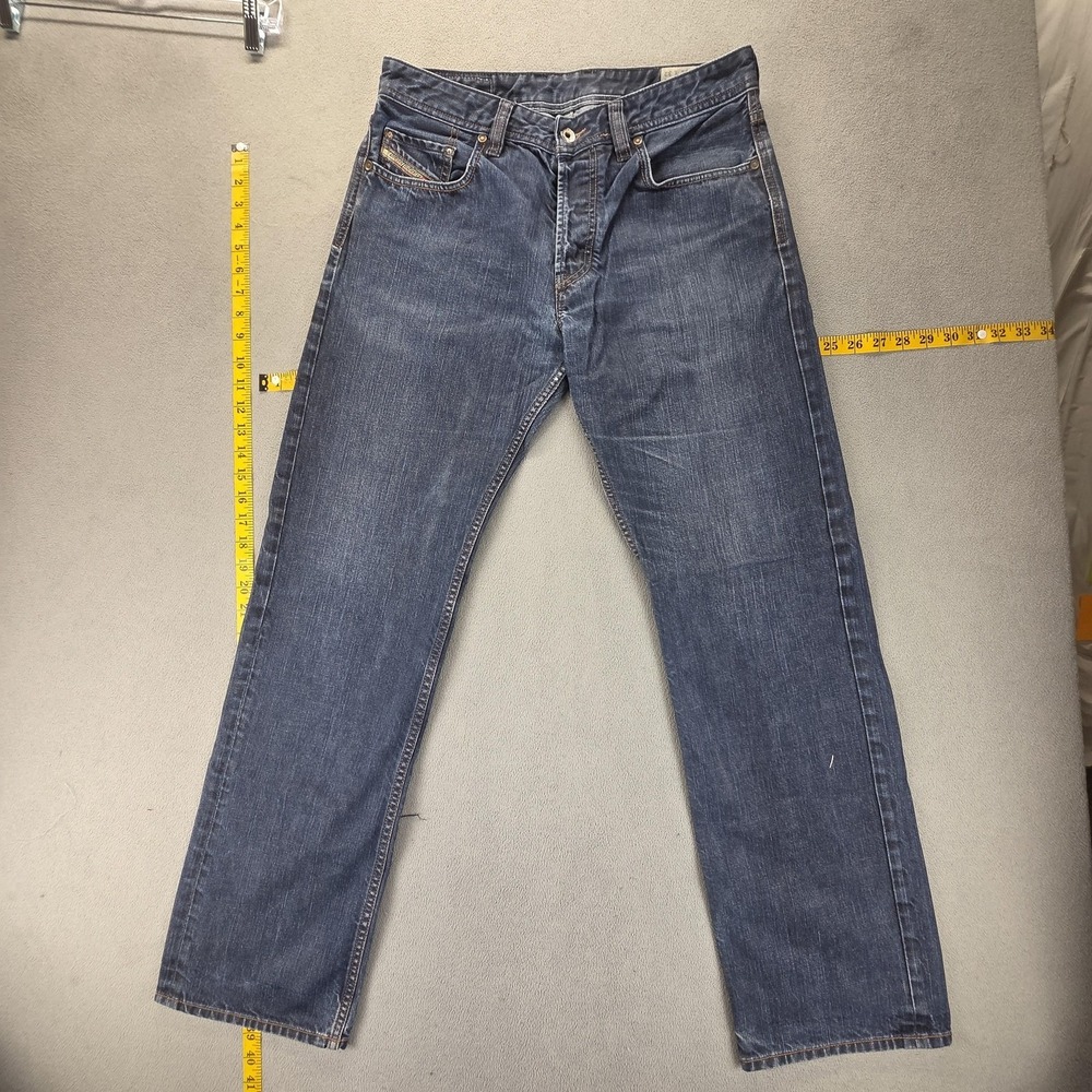 Diesel Jeans Mens 31x32 Blue Larkee‎ Relaxed Straight Button Fly Denim 0088Z